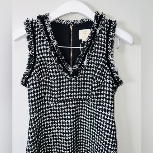 KATE SPADE NEW YORK Metallic Houndstooth Tweed Hourglass Dress Size 6 NWOT - Picture 5 of 11